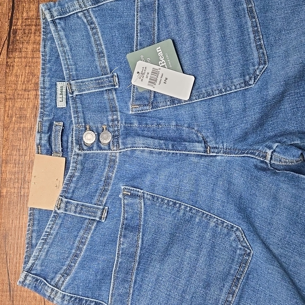 L.L. Bean 1912 Field Denim Pants Womens 8P Utility Ankle Mid Rise NWT Heritage - Picture 5 of 8